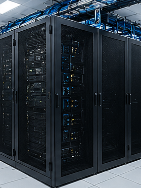 Complete IT infrastructure project with server racks